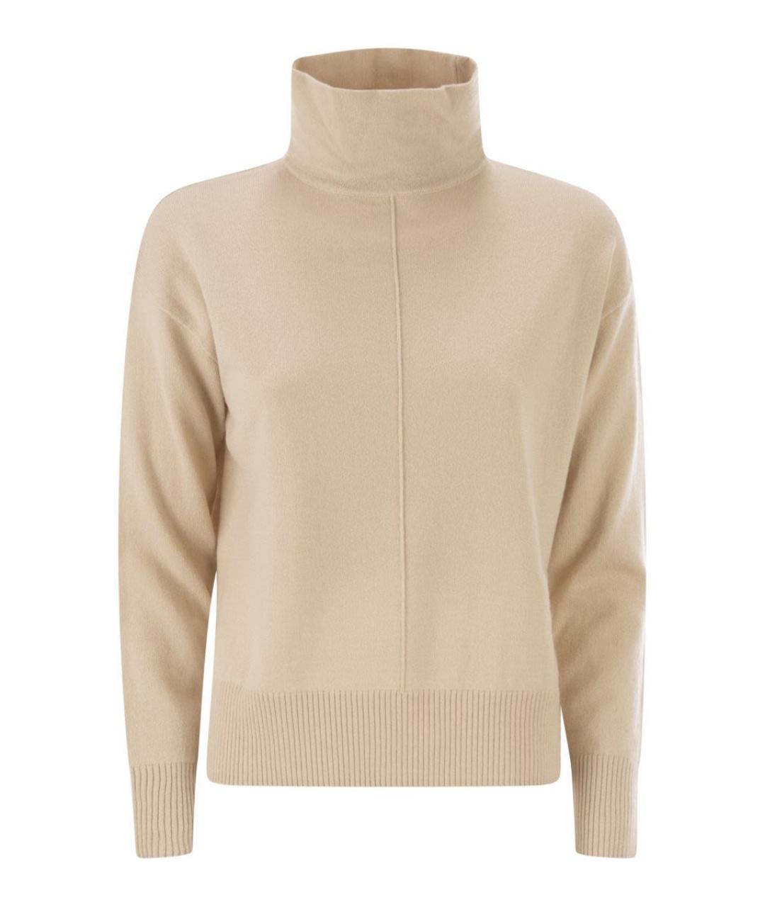 WEEKEND MAX MARA Бежевый шерстяной джемпер / свитер, фото 1