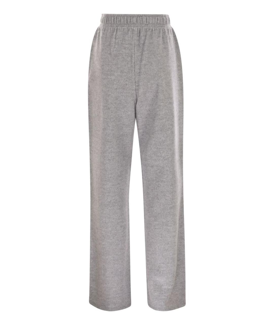 WEEKEND MAX MARA Серые полиэстеровые прямые брюки, фото 2