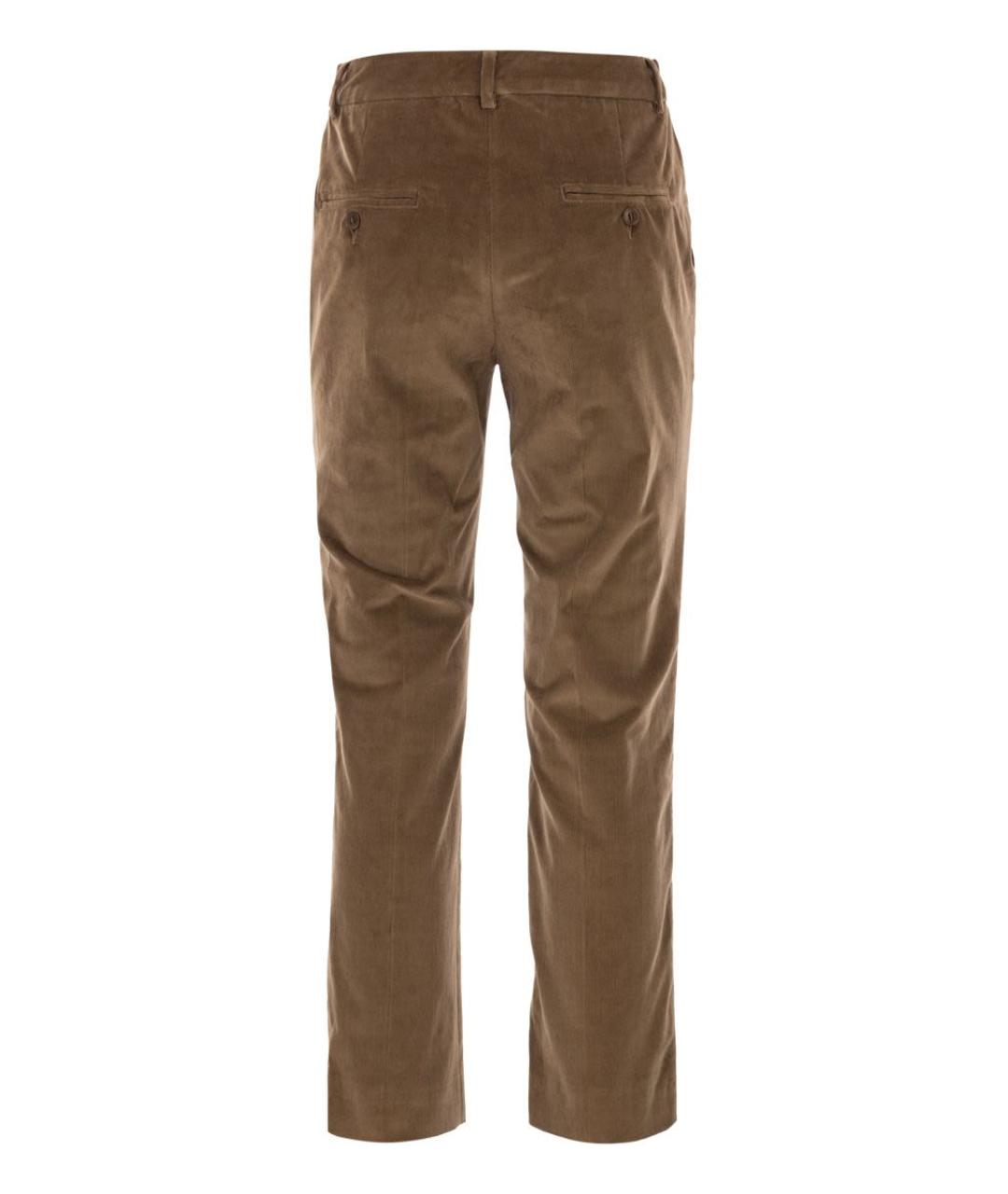 WEEKEND MAX MARA Бежевые хлопковые прямые брюки, фото 2