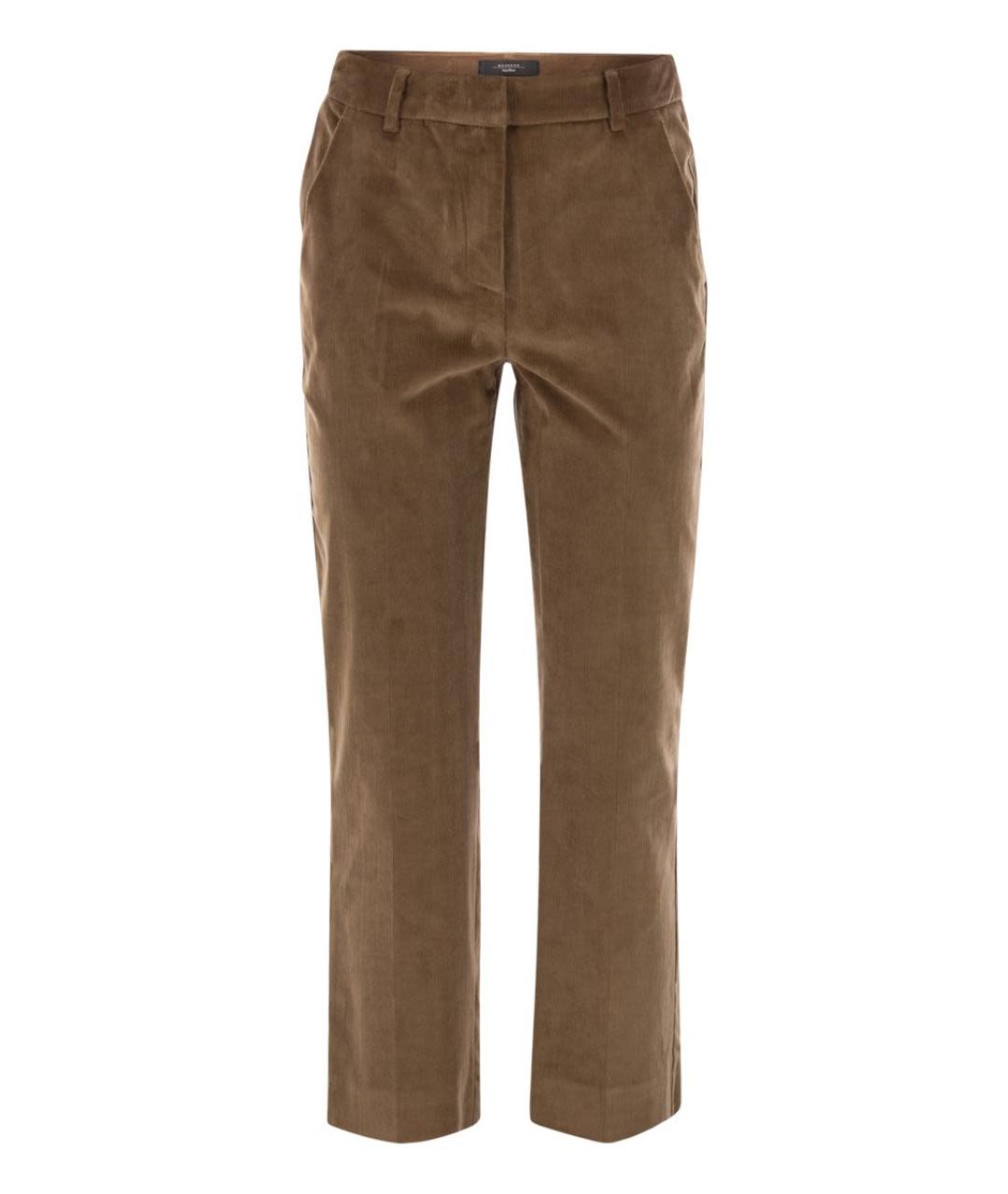 WEEKEND MAX MARA Бежевые хлопковые прямые брюки, фото 1