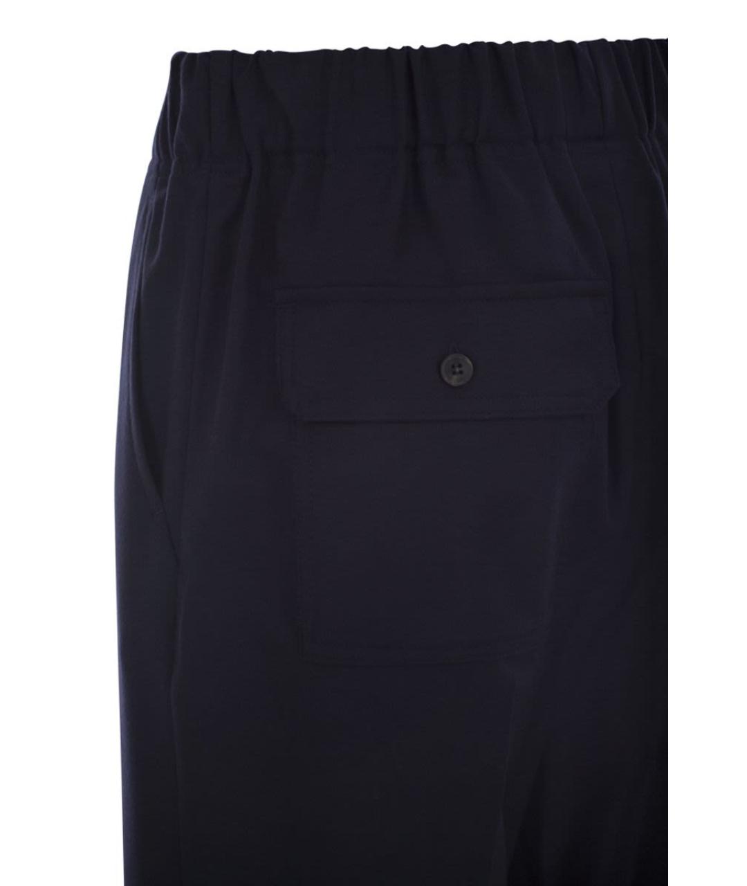 WEEKEND MAX MARA Синие шерстяные прямые брюки, фото 4