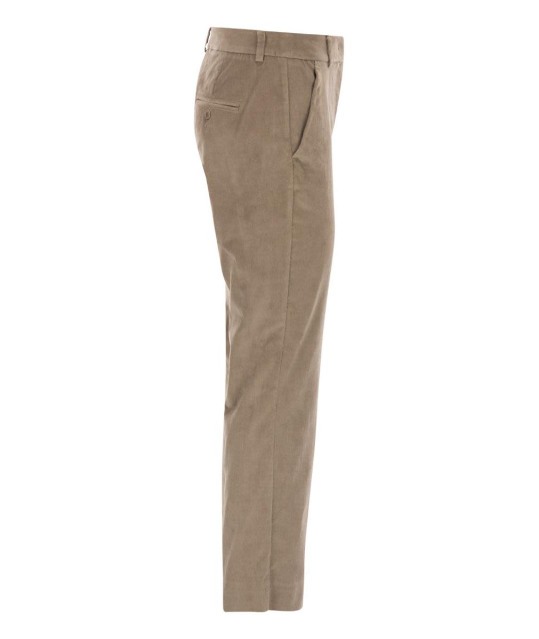 WEEKEND MAX MARA Бежевые хлопко-эластановые прямые брюки, фото 3