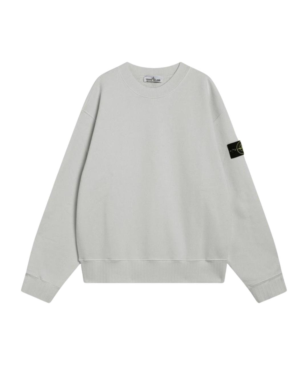 STONE ISLAND Серый хлопковый джемпер / свитер, фото 1