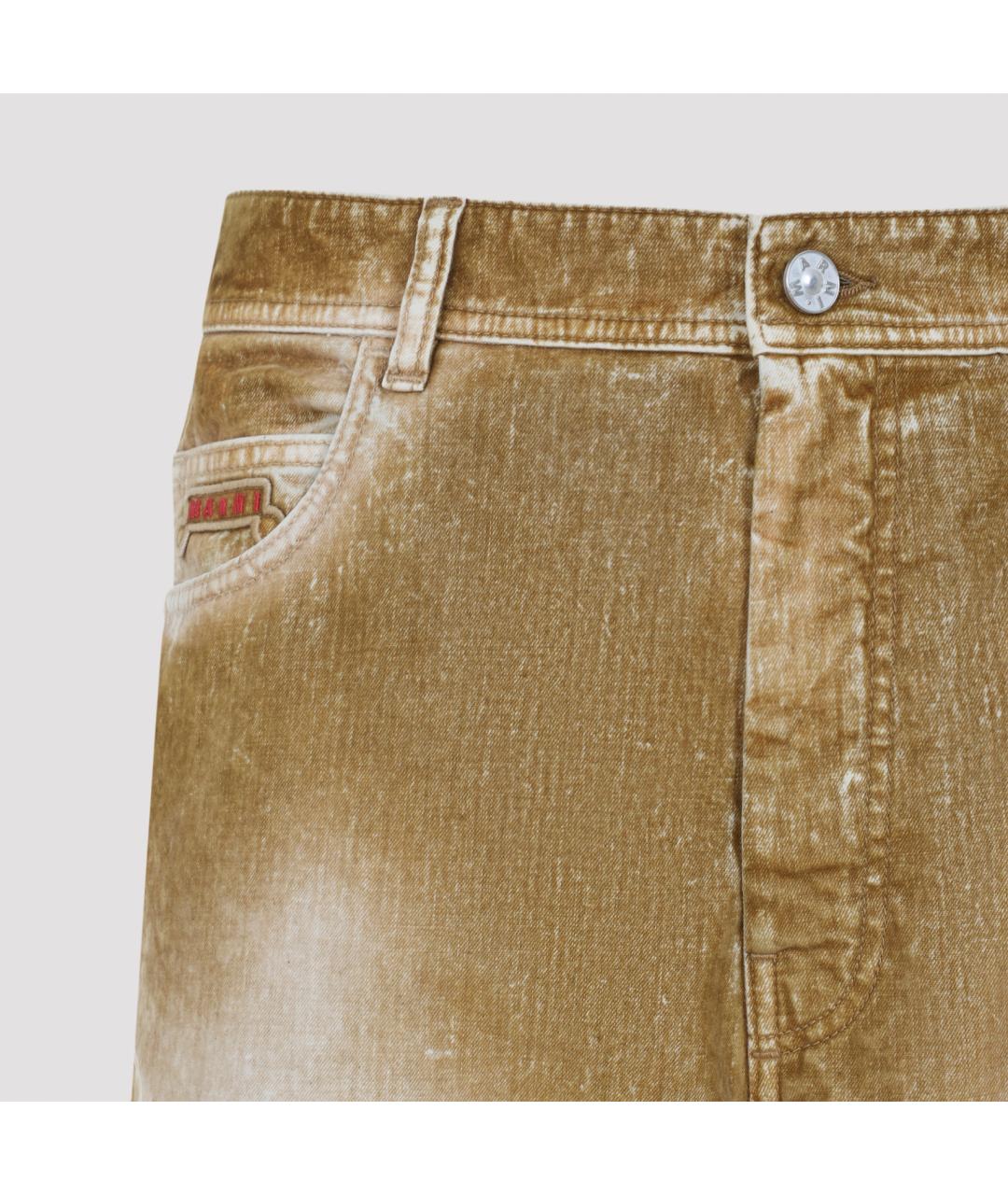 MARNI Коричневые хлопковые повседневные брюки, фото 3