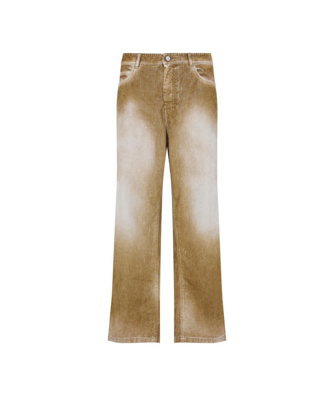 MARNI Коричневые хлопковые повседневные брюки, фото 1