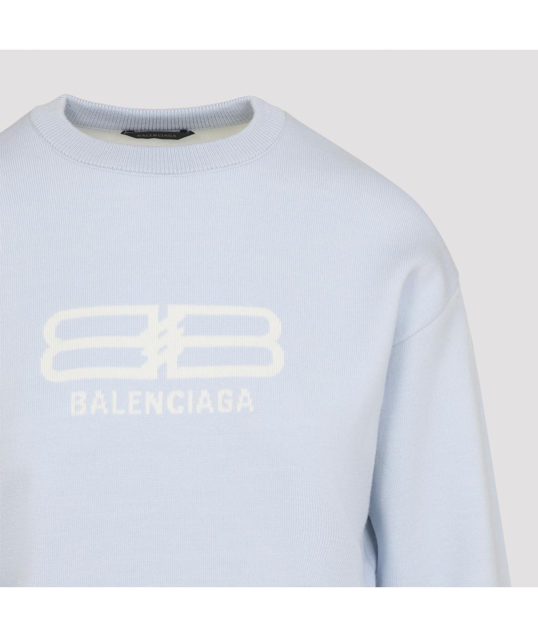 BALENCIAGA Голубой хлопковый джемпер / свитер, фото 5
