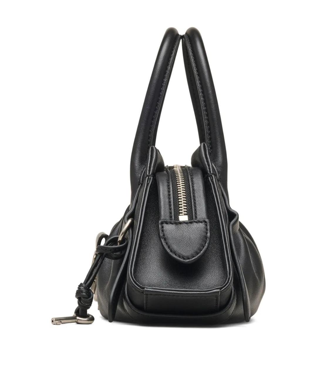 MARC JACOBS Черная кожаная сумка с короткими ручками, фото 4
