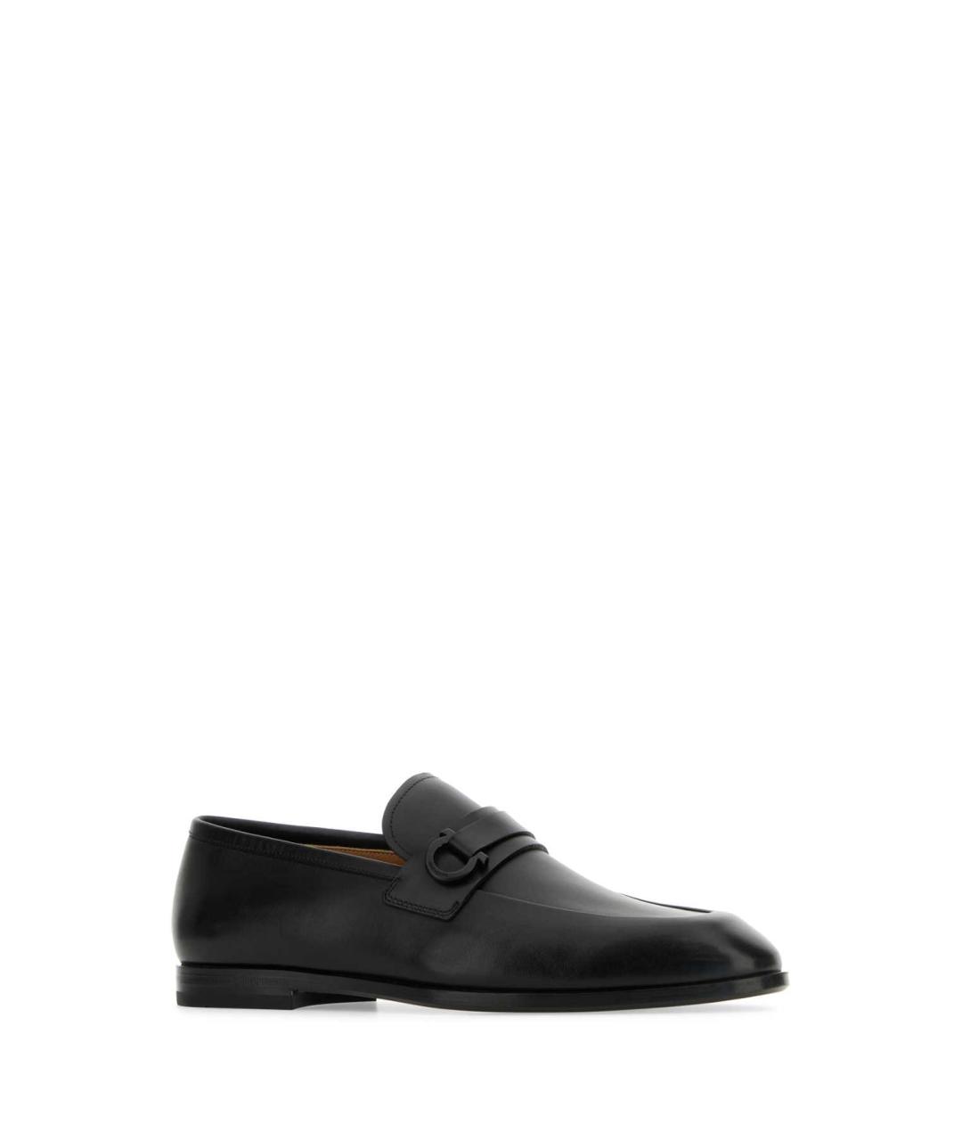 FERRAGAMO Черные кожаные лоферы, фото 2