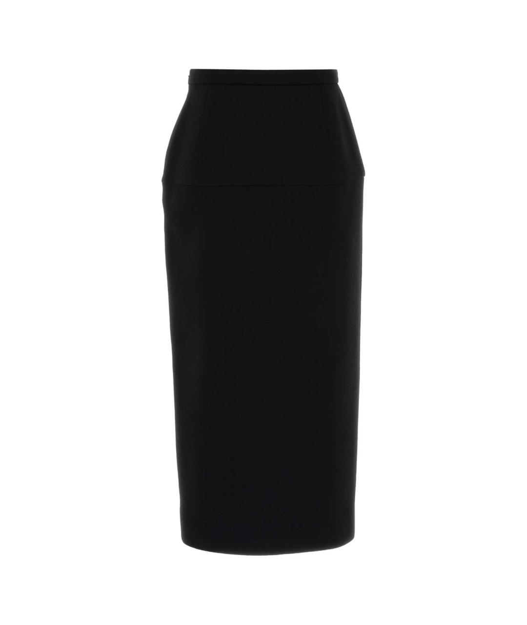 VALENTINO Черная шерстяная юбка миди, фото 1
