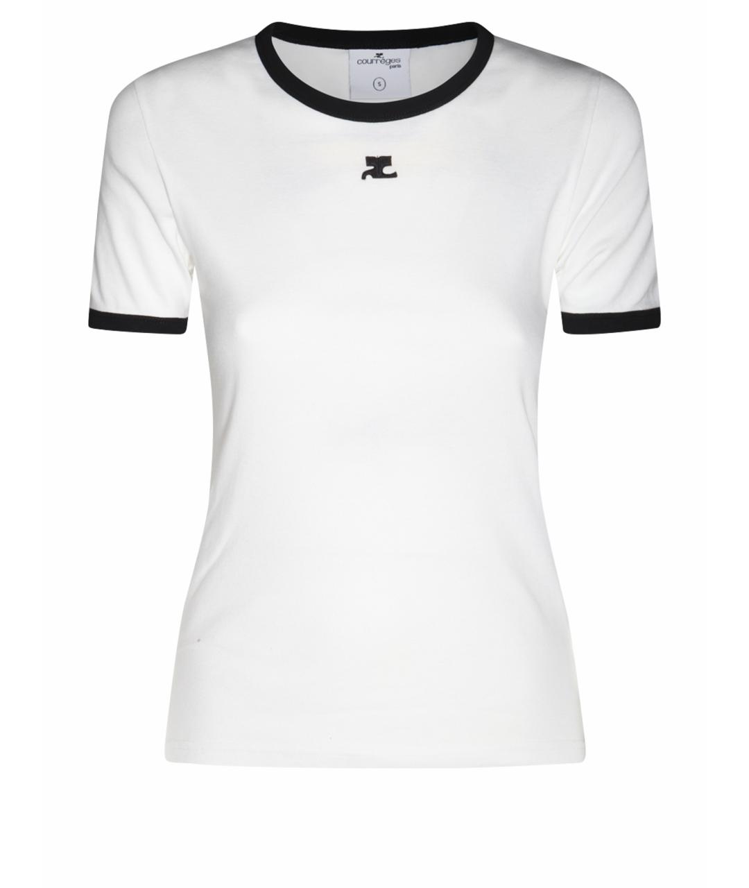 COURREGES Белая хлопковая футболка, фото 1