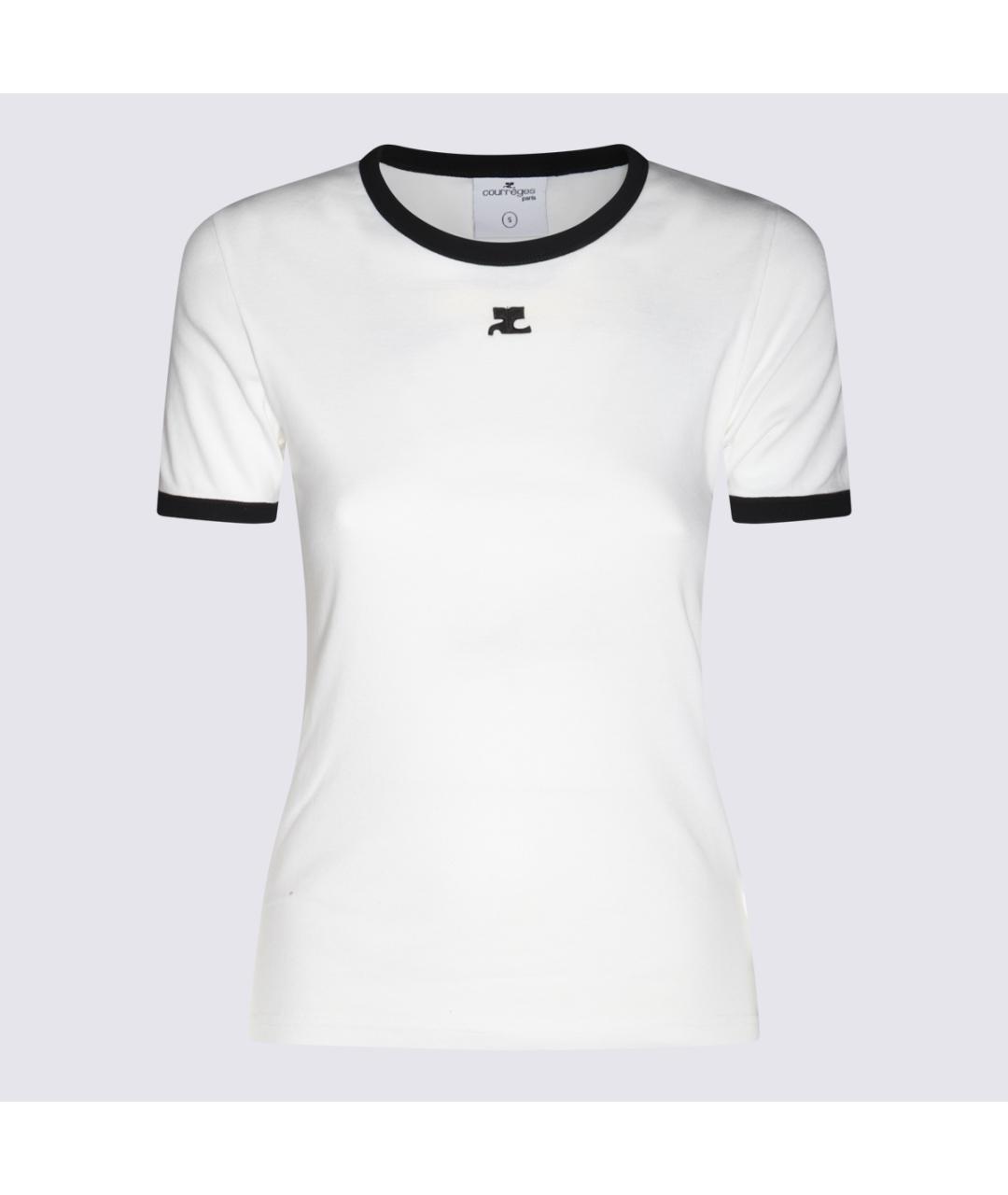 COURREGES Белая хлопковая футболка, фото 3