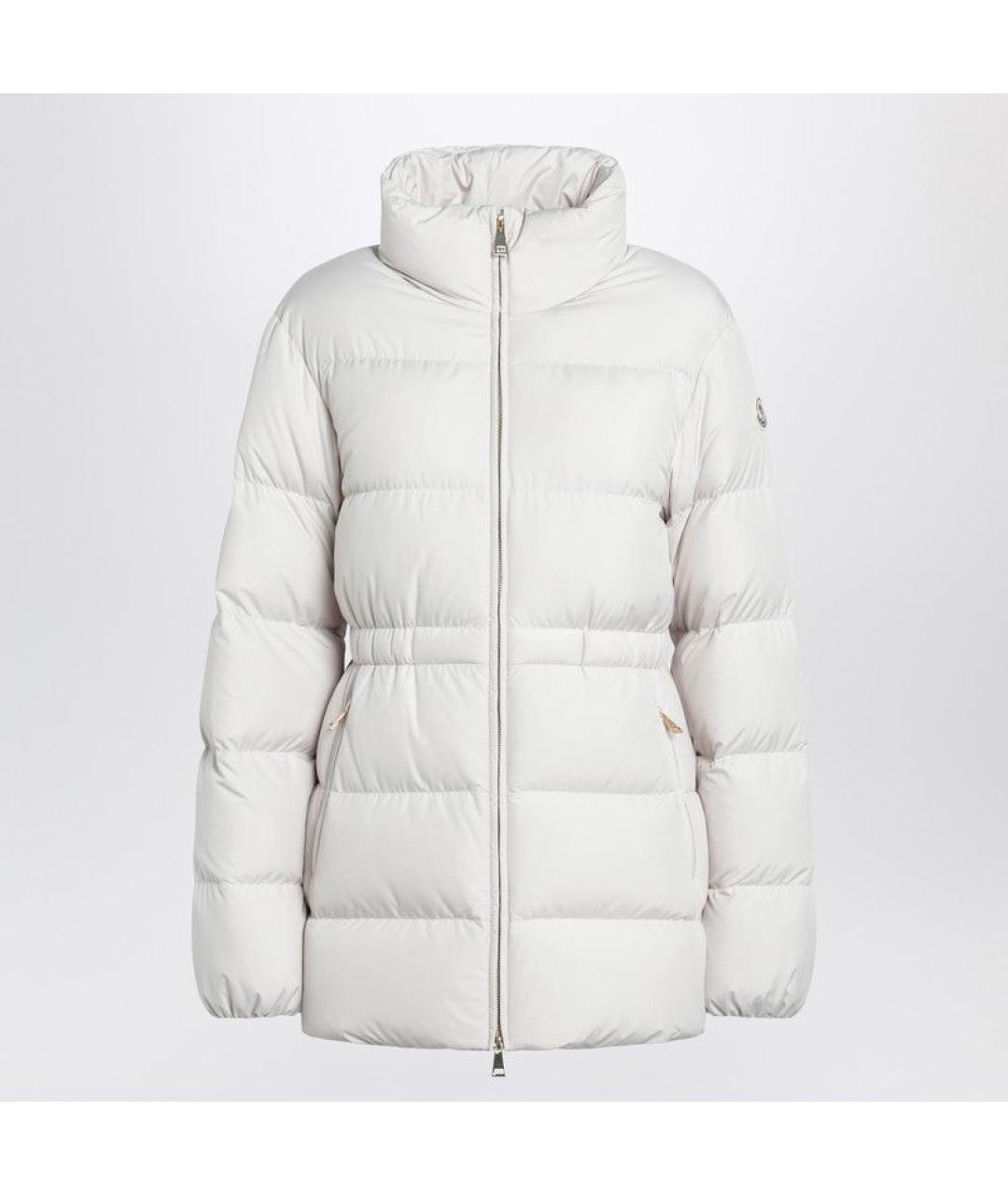 MONCLER Белый полиэстеровый пуховик, фото 2