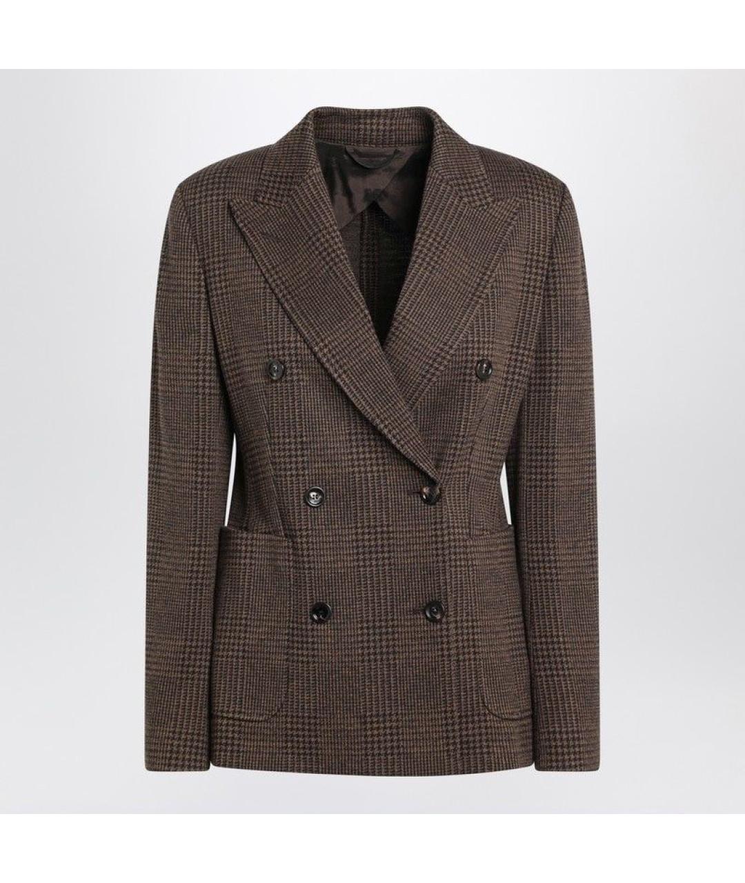 MAX MARA Коричневый шерстяной жакет/пиджак, фото 3