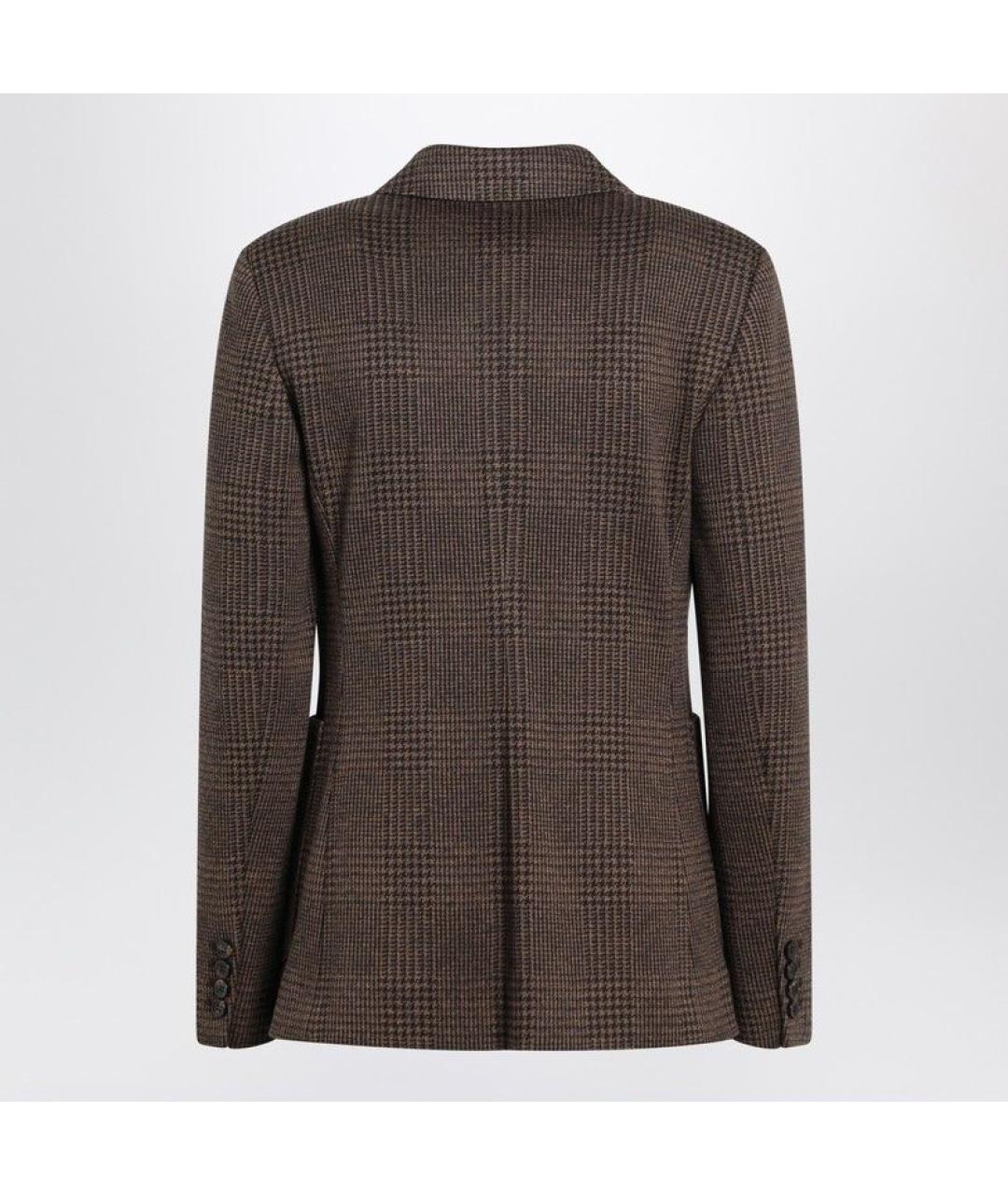 MAX MARA Коричневый шерстяной жакет/пиджак, фото 2