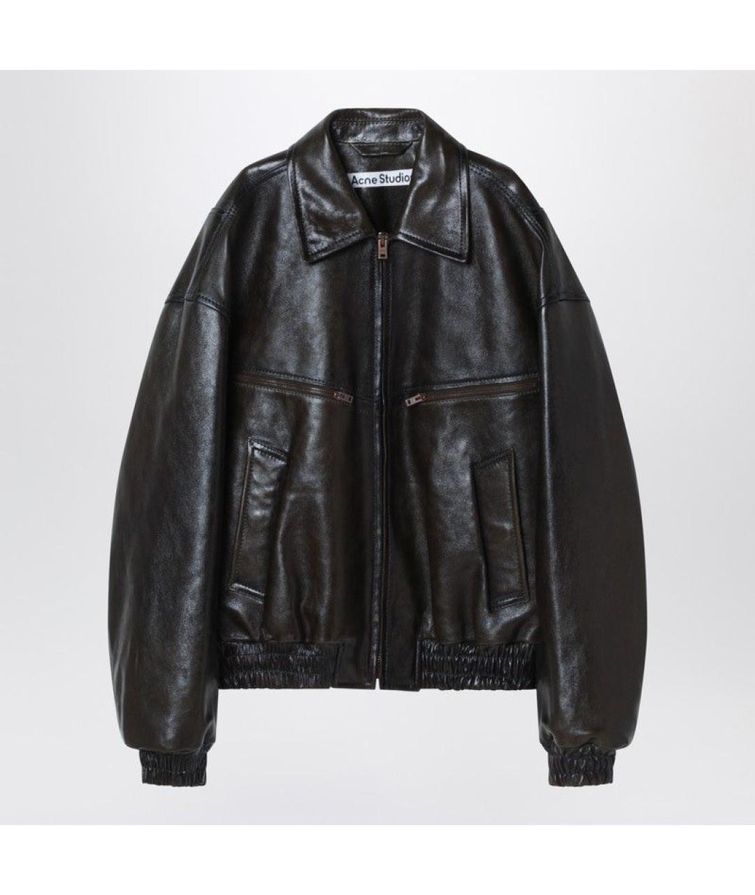 ACNE STUDIOS Зеленая кожаная куртка, фото 3