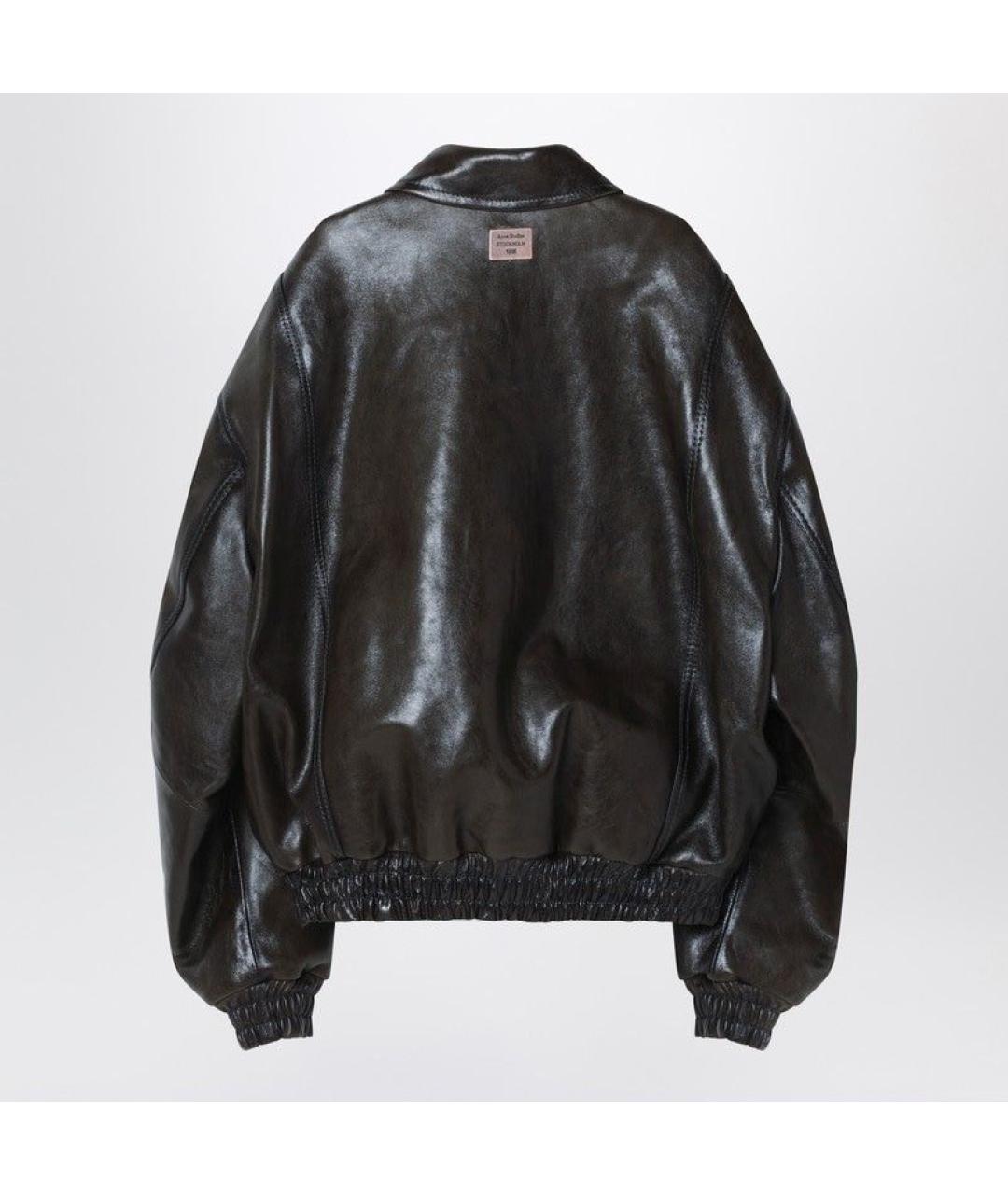 ACNE STUDIOS Зеленая кожаная куртка, фото 2