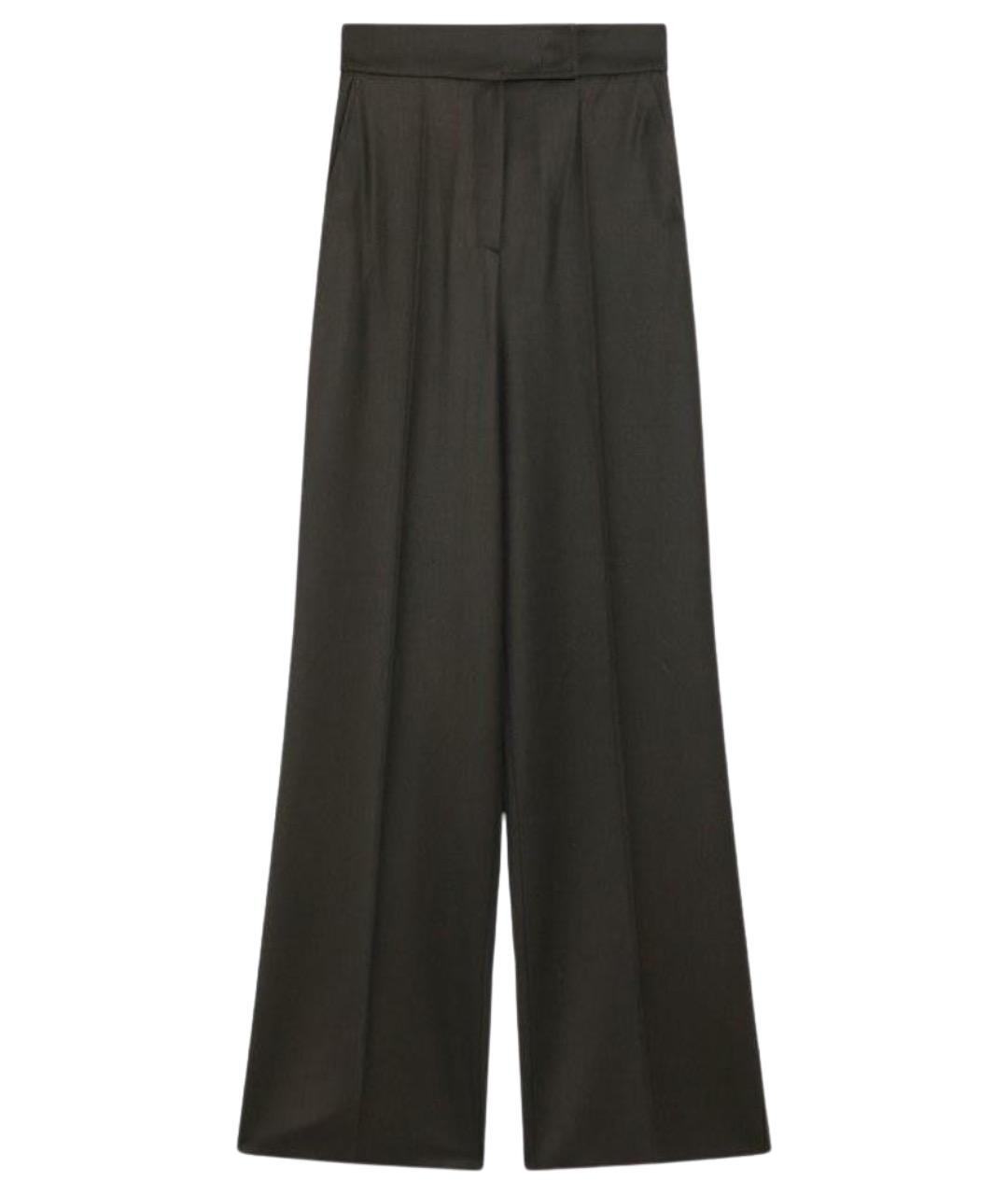 MAX MARA Зеленые шерстяные прямые брюки, фото 1