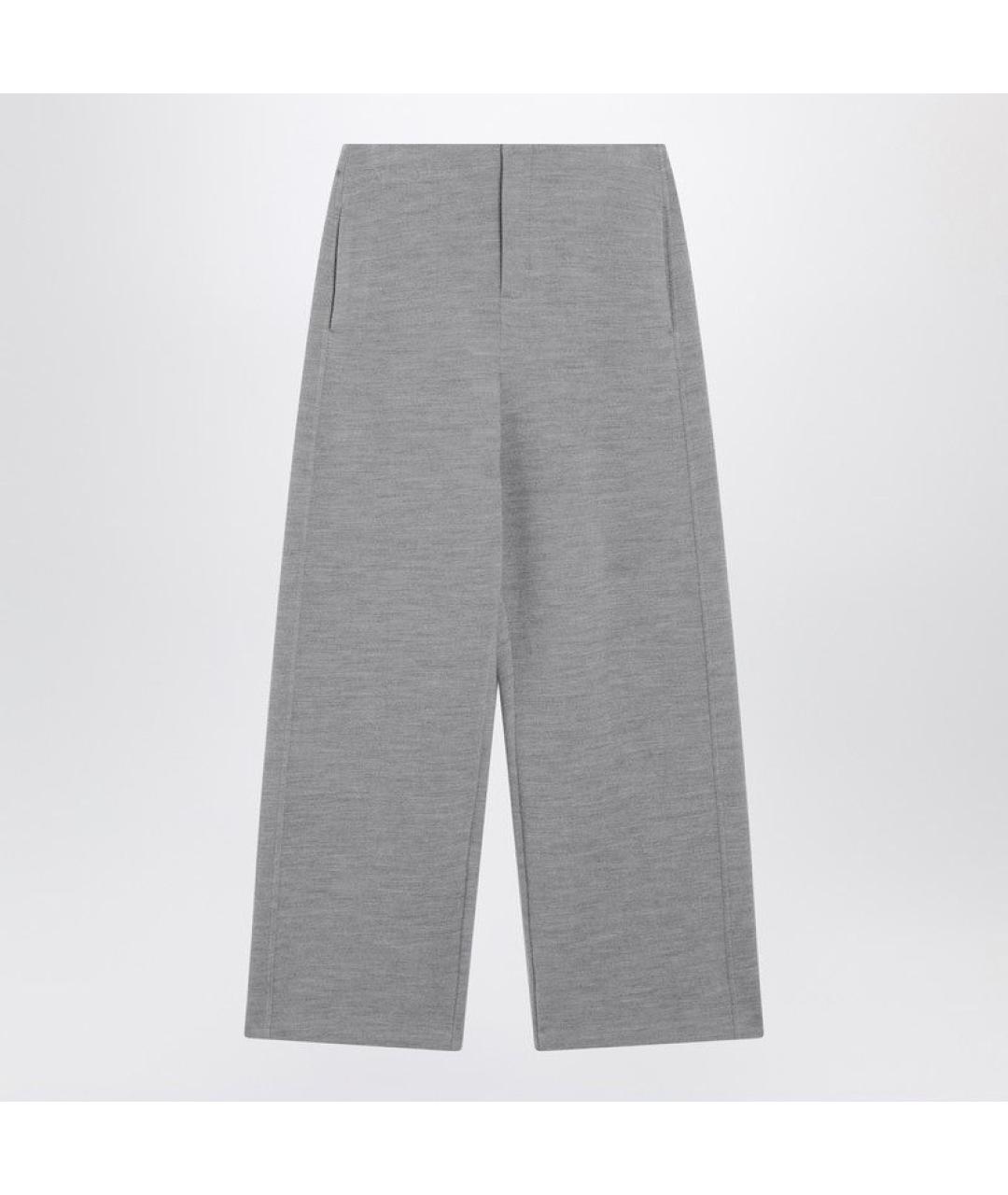 MAX MARA Серые шерстяные прямые брюки, фото 3