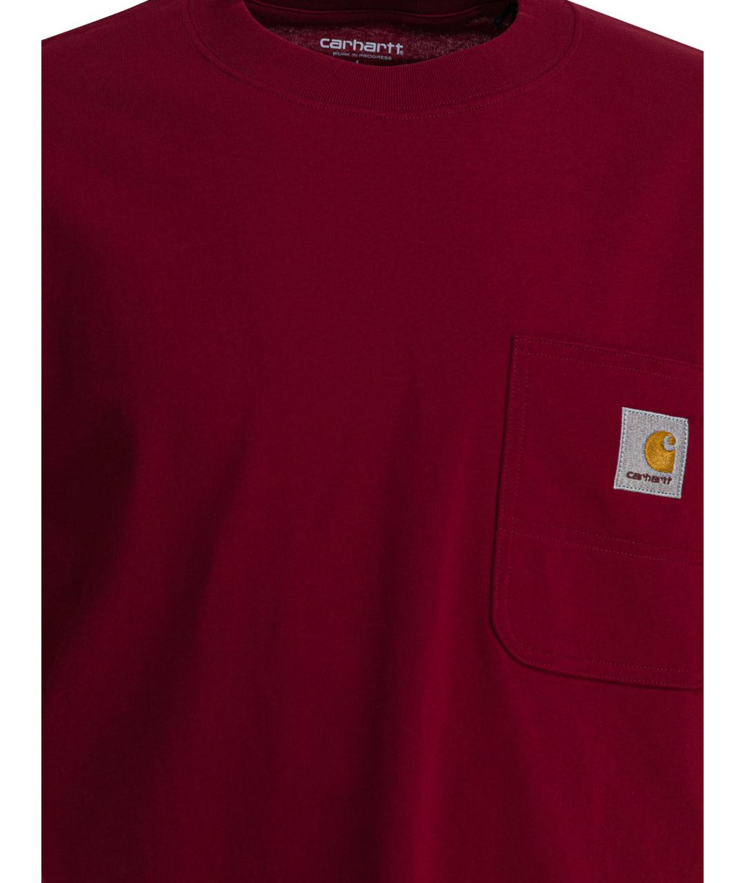 CARHARTT WIP Красная хлопковая футболка, фото 3
