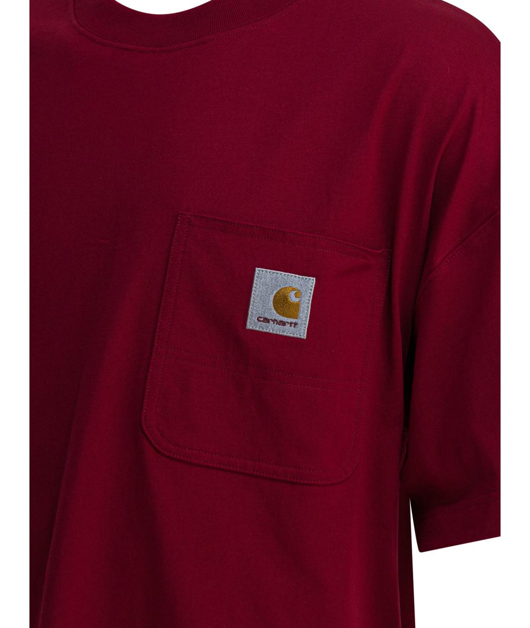 CARHARTT WIP Красная хлопковая футболка, фото 4