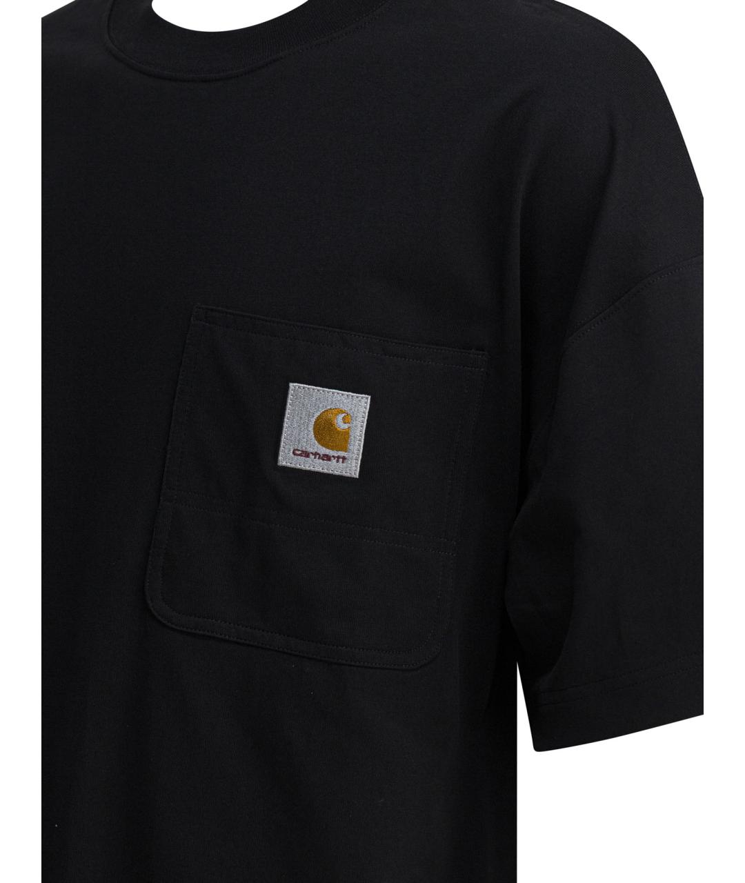 CARHARTT WIP Черная хлопковая футболка, фото 4