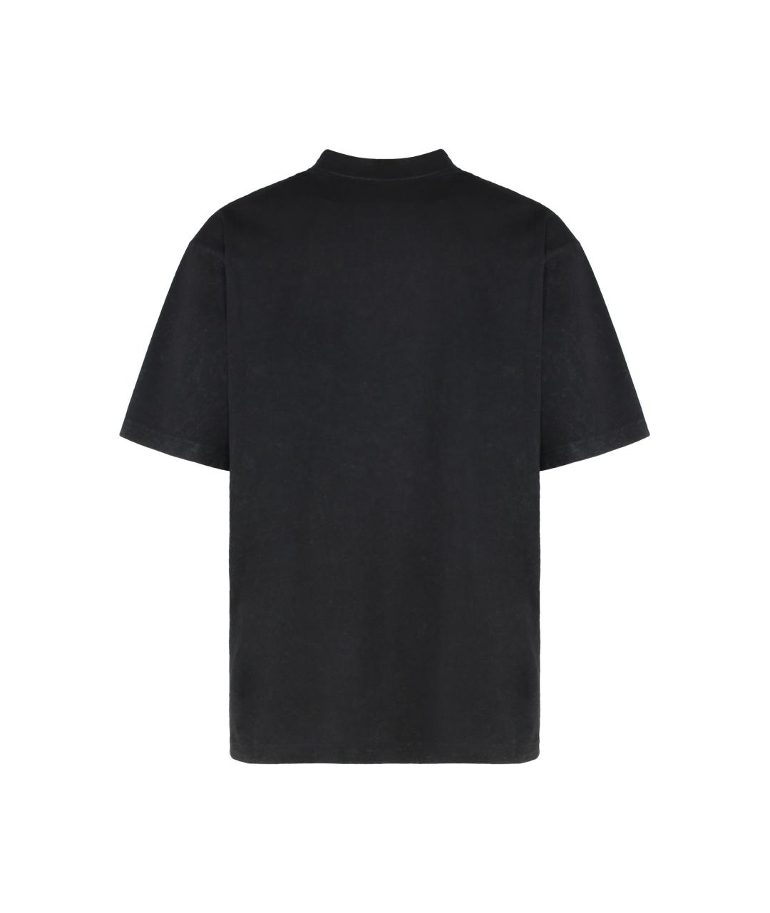 BALENCIAGA Черная хлопковая футболка, фото 2