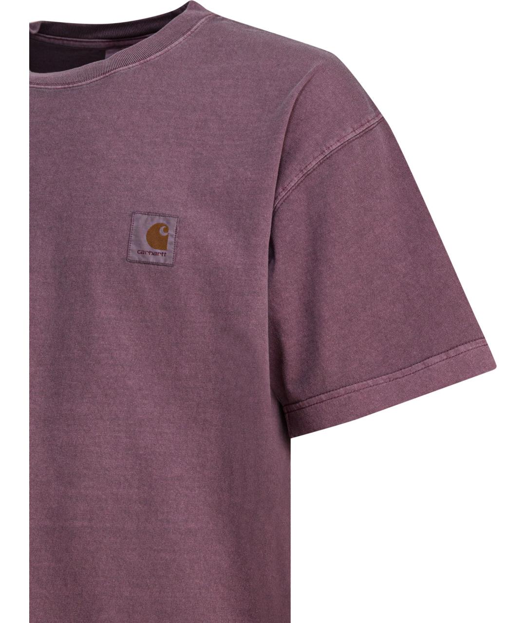 CARHARTT WIP Бордовая хлопковая футболка, фото 4