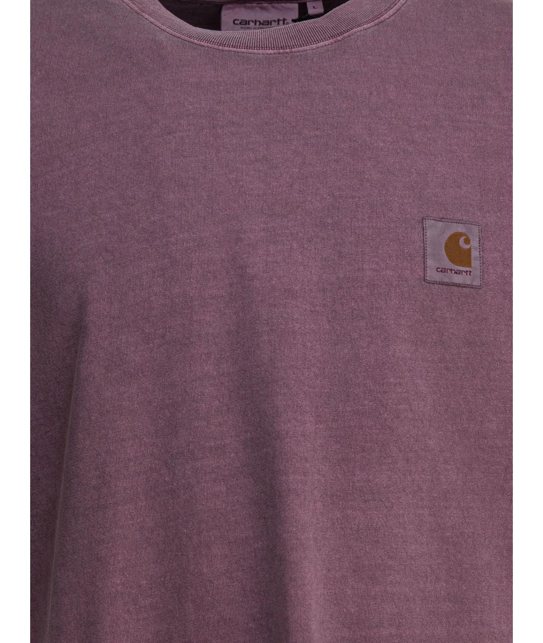 CARHARTT WIP Бордовая хлопковая футболка, фото 3