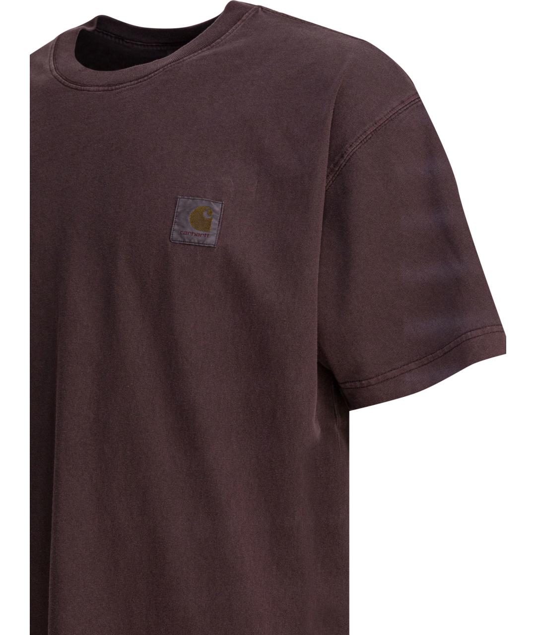 CARHARTT WIP Коричневая хлопковая футболка, фото 4