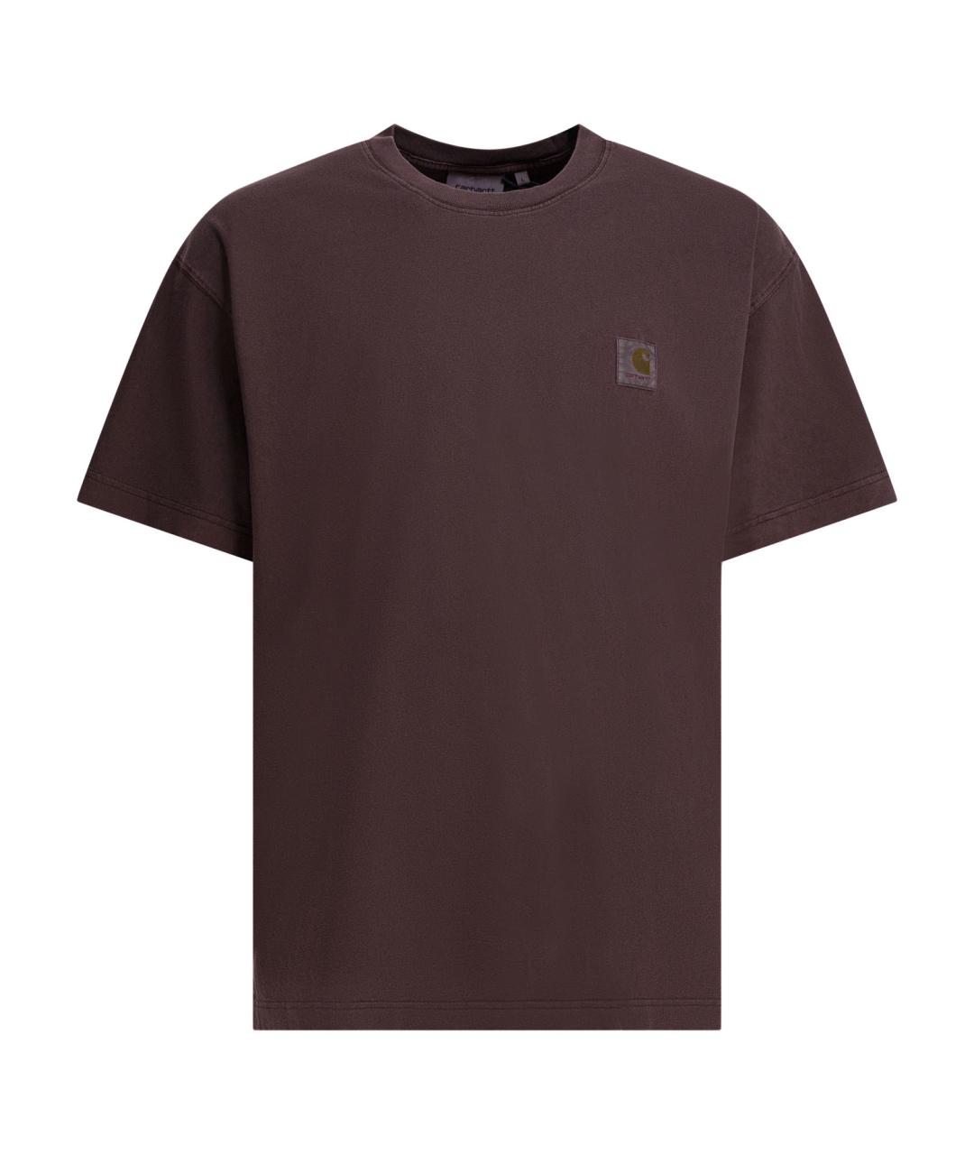 CARHARTT WIP Коричневая хлопковая футболка, фото 1