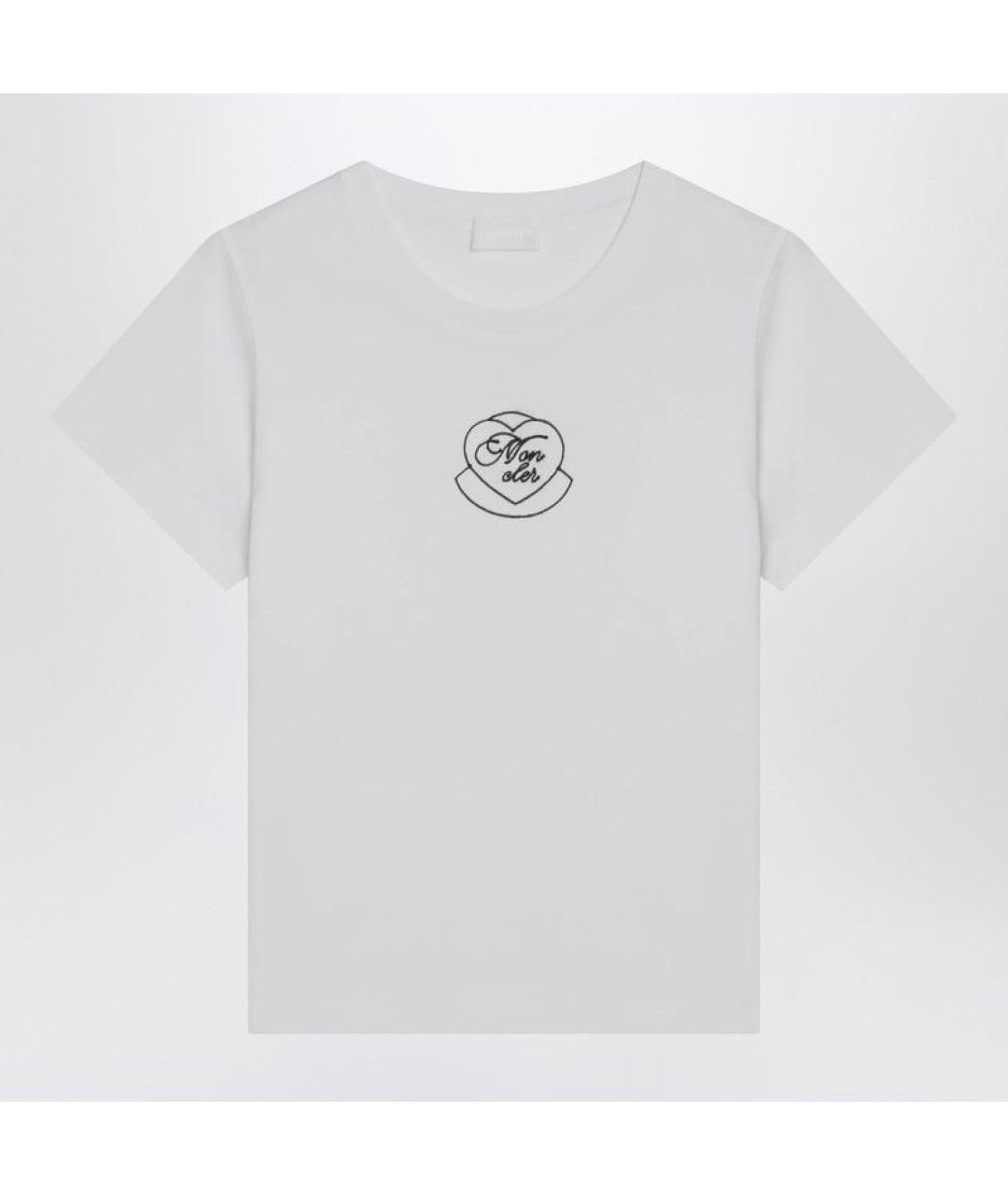 MONCLER Белая хлопковая футболка, фото 3