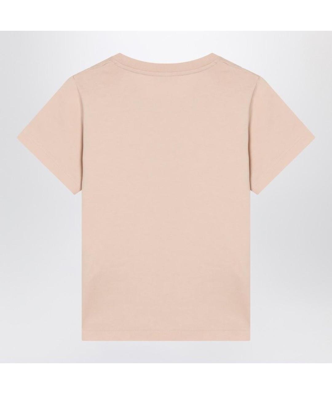 MONCLER Розовая хлопковая футболка, фото 2