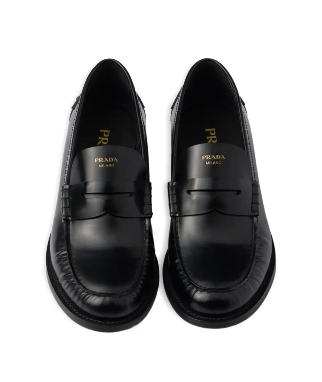 PRADA Черные кожаные лоферы, фото 4