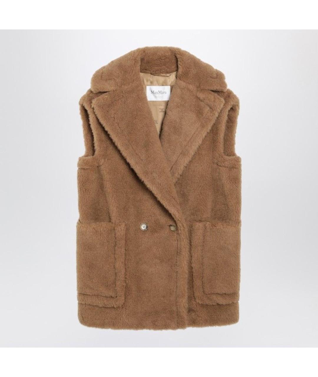 MAX MARA Коричневый шерстяной жилет, фото 3