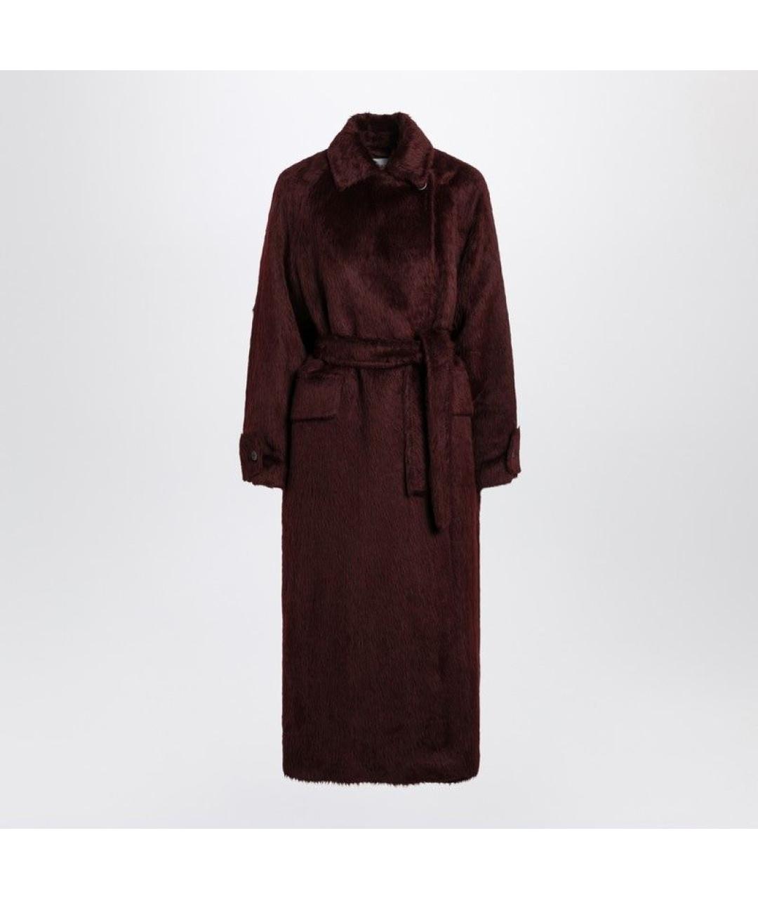 MAX MARA Бордовое шерстяное пальто, фото 3
