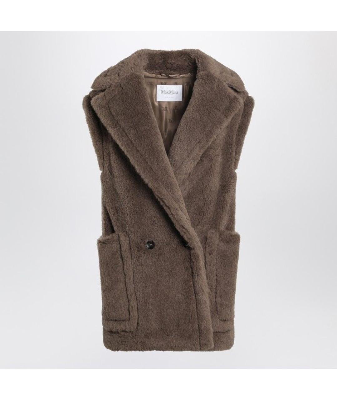 MAX MARA Коричневый шерстяной жилет, фото 3