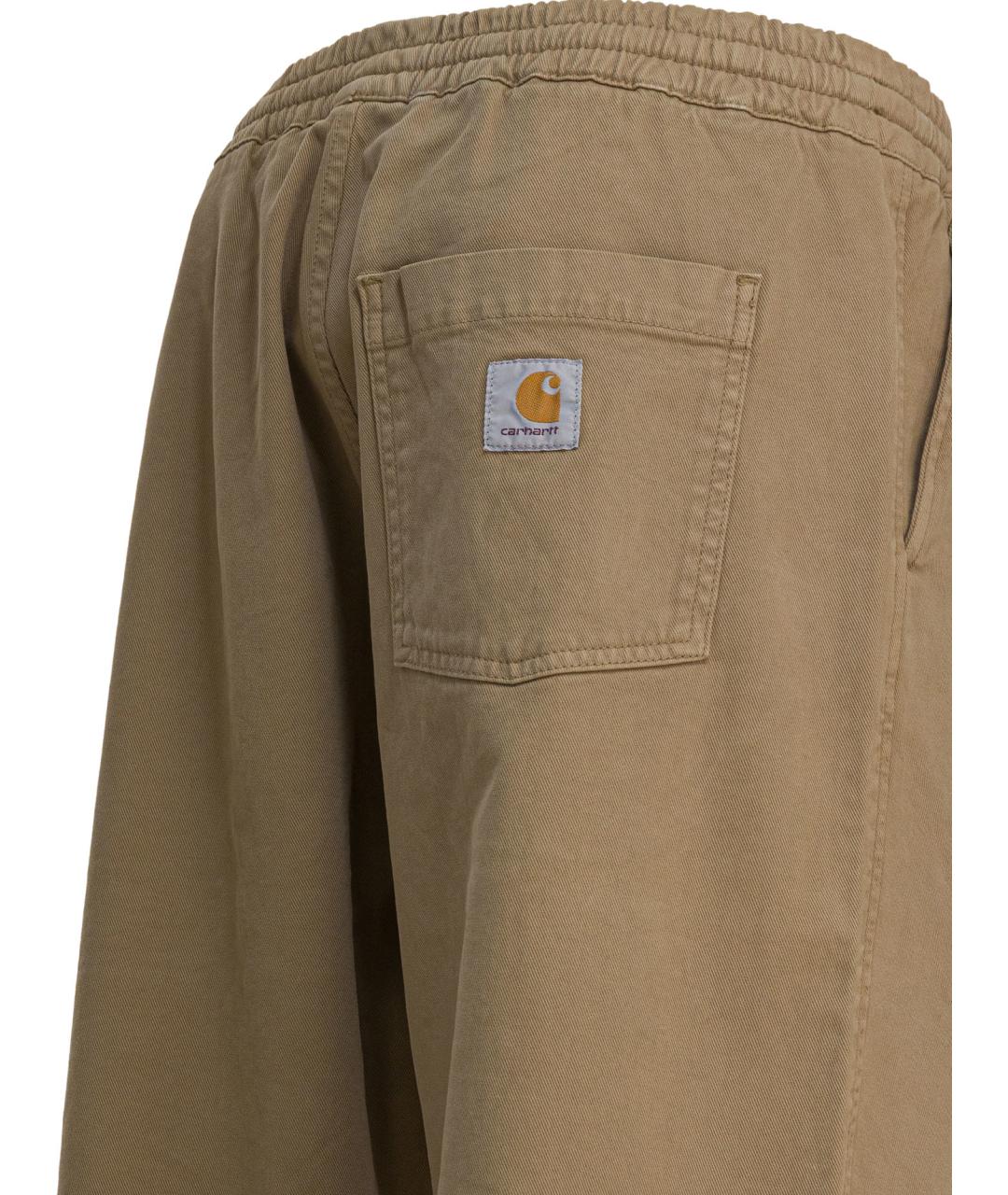 CARHARTT WIP Бежевые хлопковые повседневные брюки, фото 4