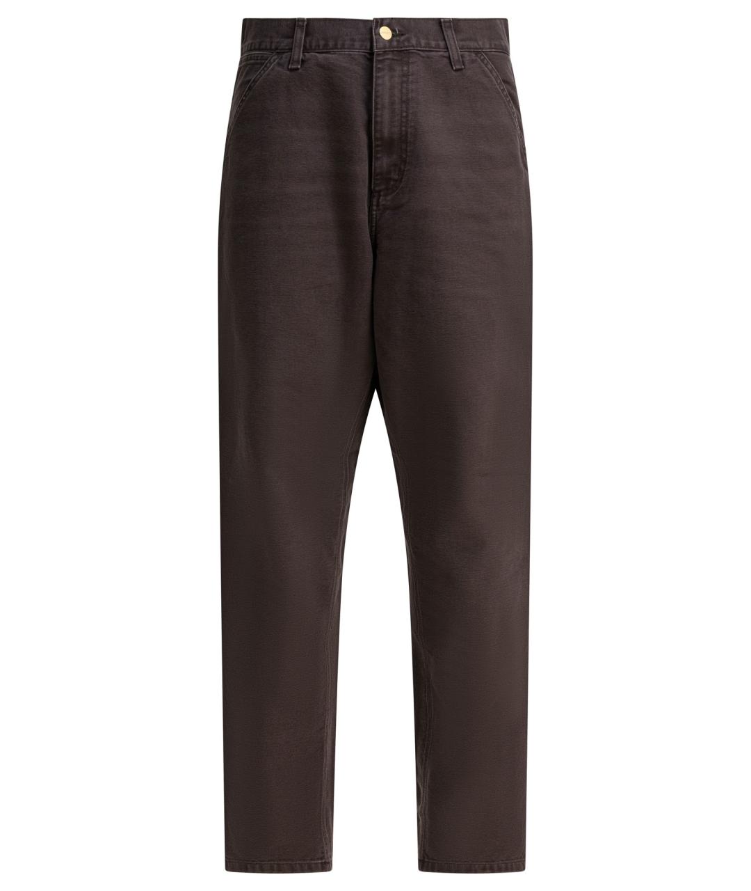 CARHARTT WIP Коричневые хлопковые повседневные брюки, фото 1