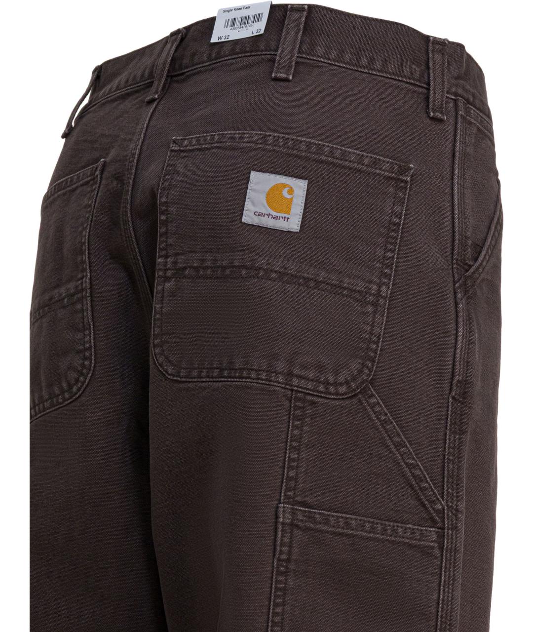 CARHARTT WIP Коричневые хлопковые повседневные брюки, фото 4