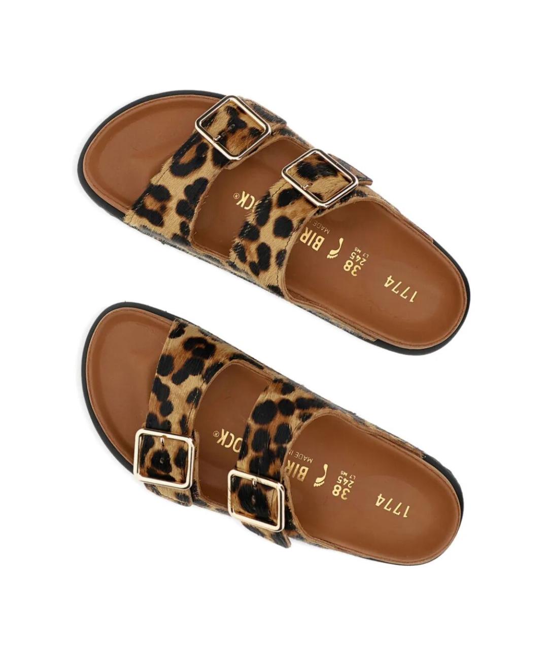 BIRKENSTOCK Коричневые кожаные сандалии, фото 5