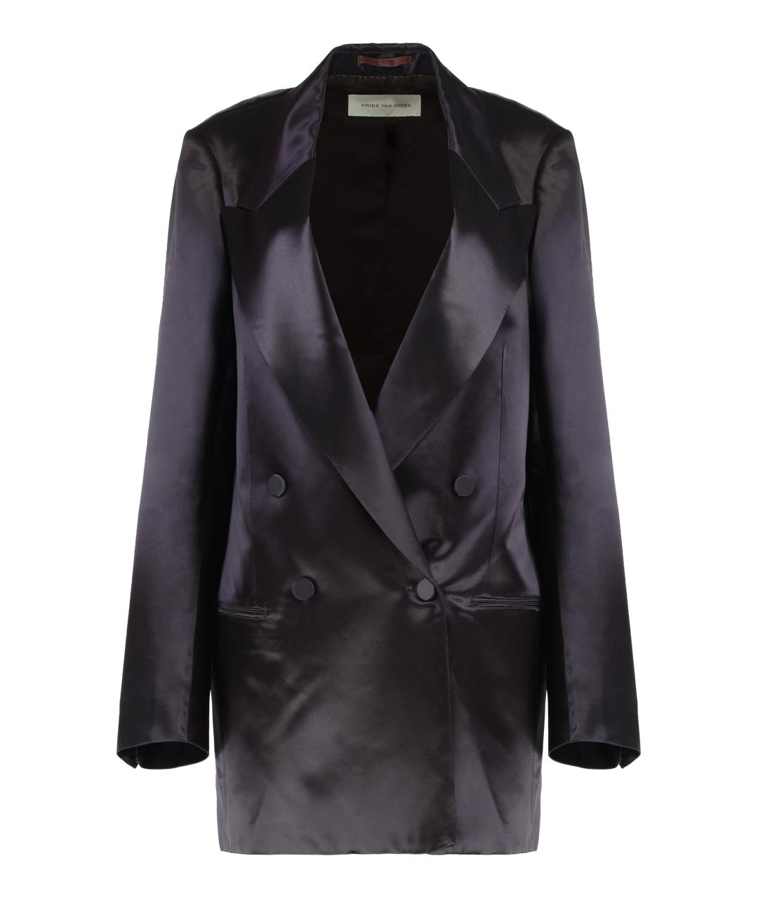 DRIES VAN NOTEN Фиолетовый атласный жакет/пиджак, фото 1