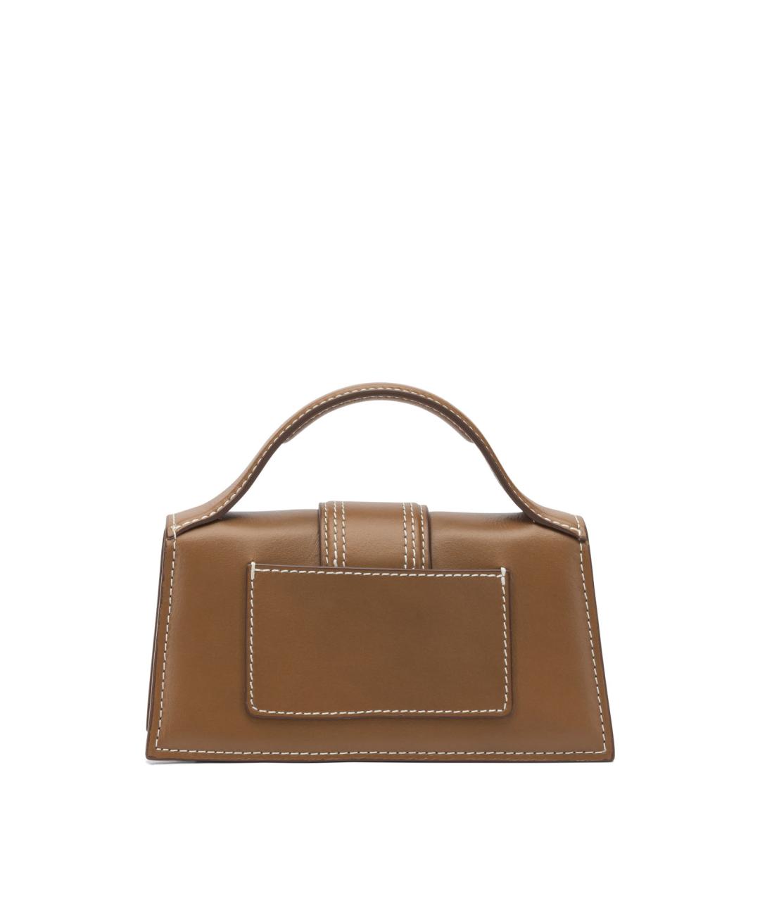 JACQUEMUS Коричневая кожаная сумка с короткими ручками, фото 3