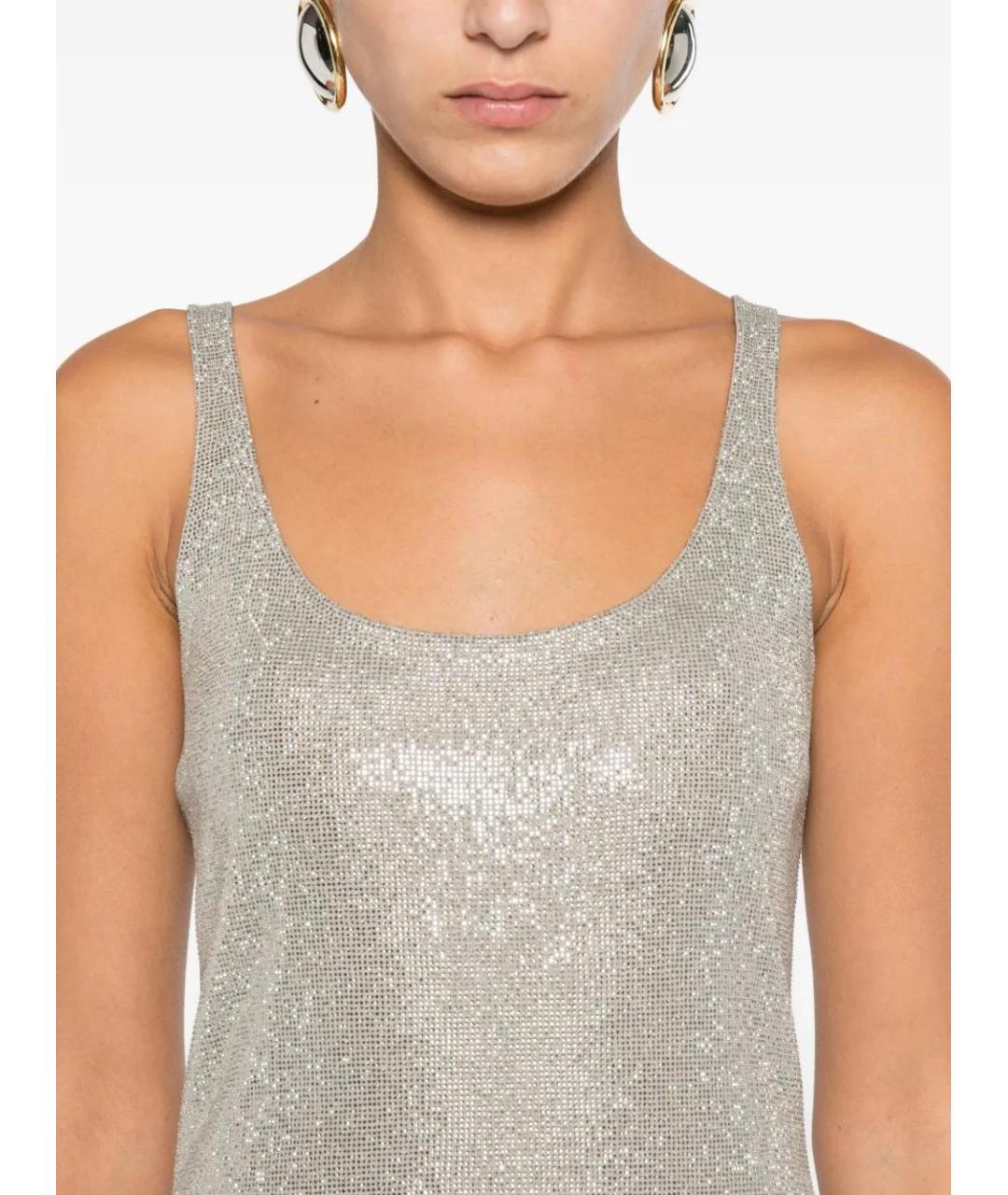 ALEXANDER WANG Серебряное вискозное вечернее платье, фото 5