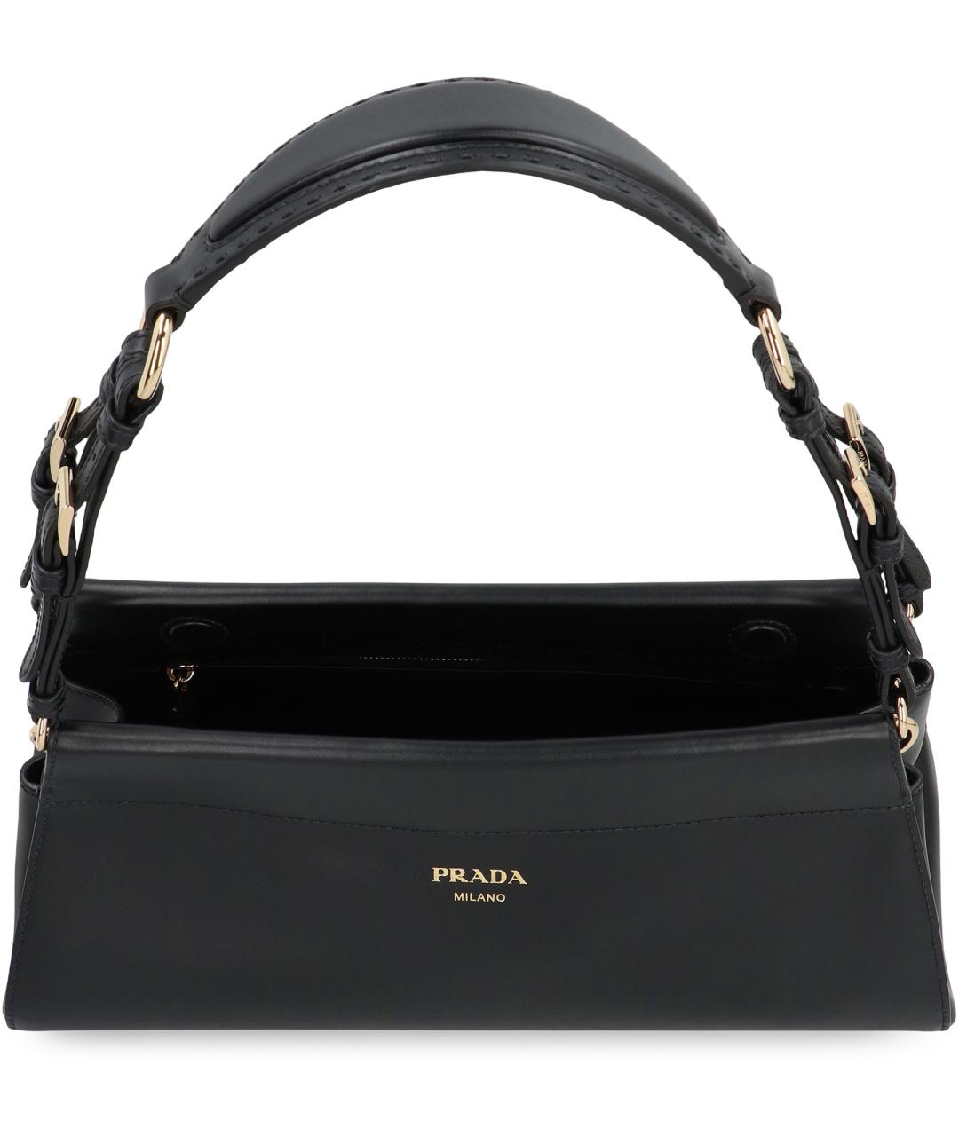 PRADA Черная кожаная сумка через плечо, фото 4