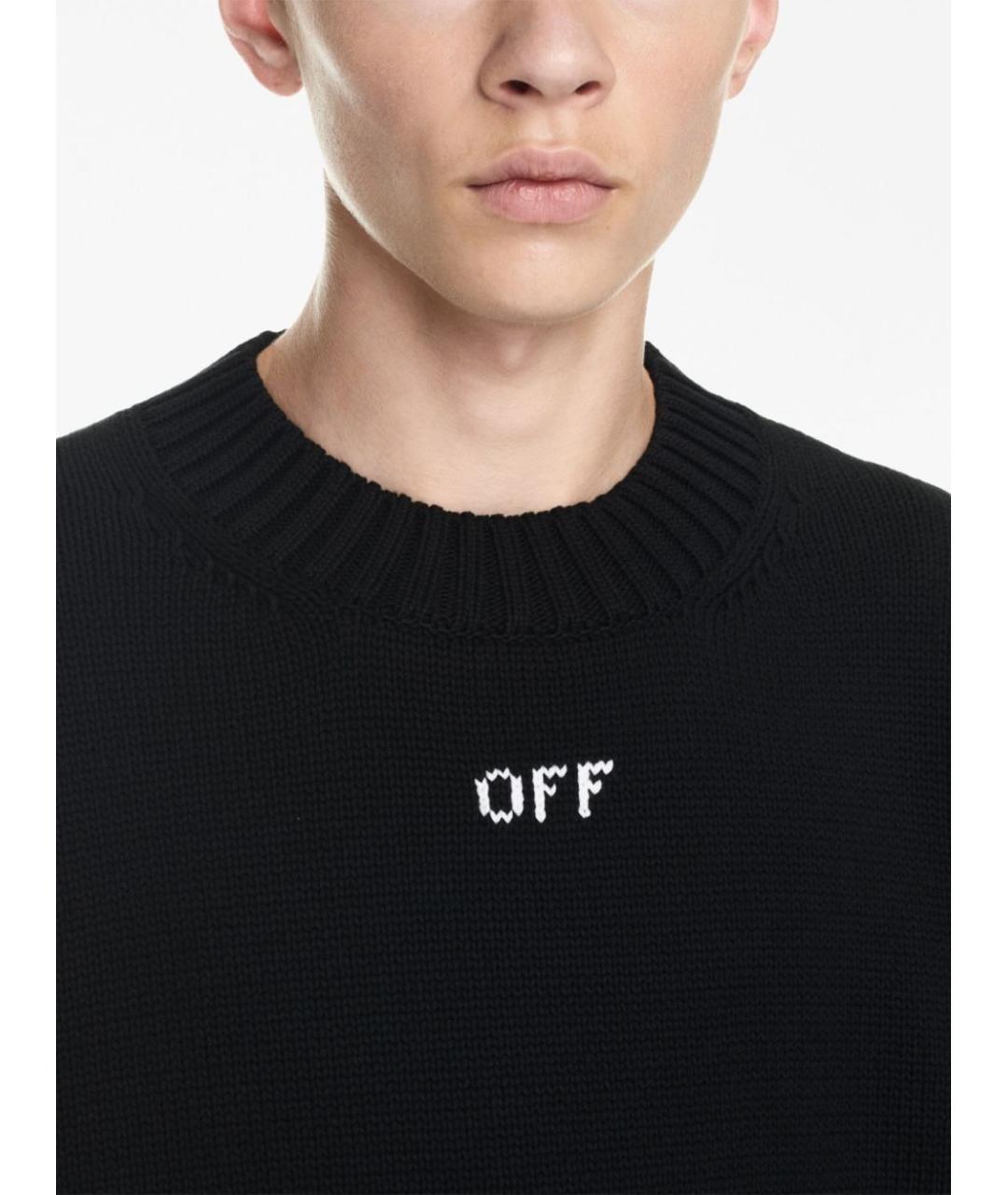 OFF-WHITE Черный хлопковый джемпер / свитер, фото 5