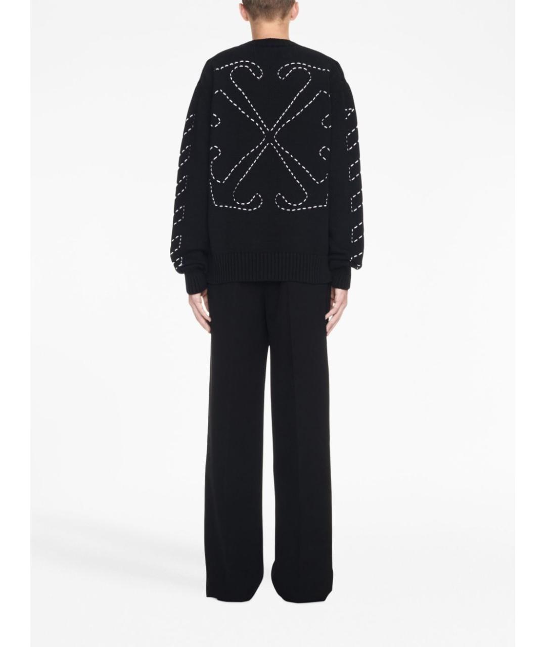 OFF-WHITE Черный хлопковый джемпер / свитер, фото 4