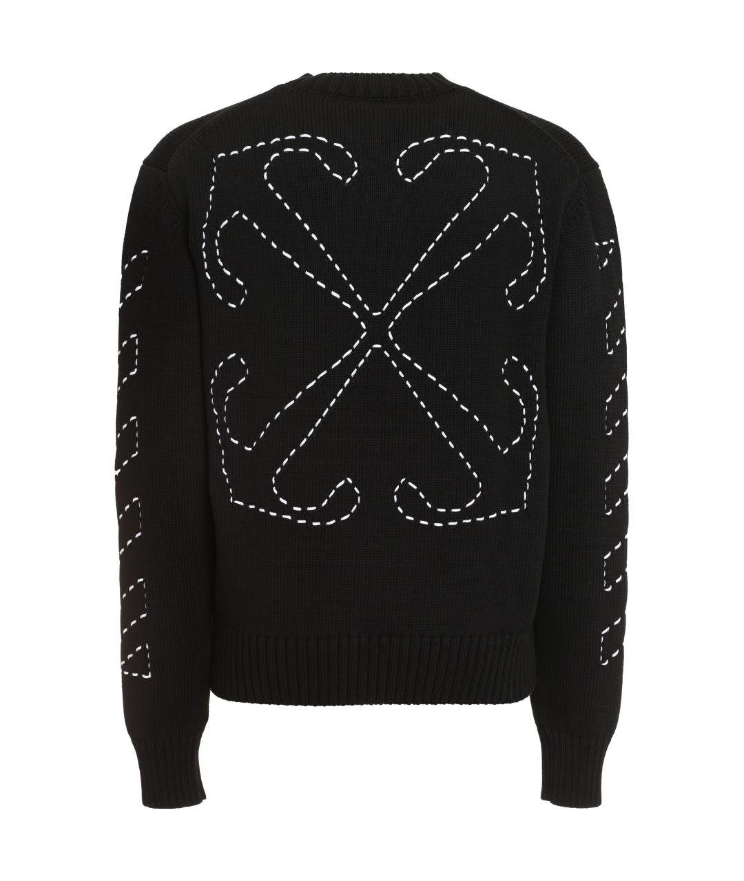 OFF-WHITE Черный хлопковый джемпер / свитер, фото 2