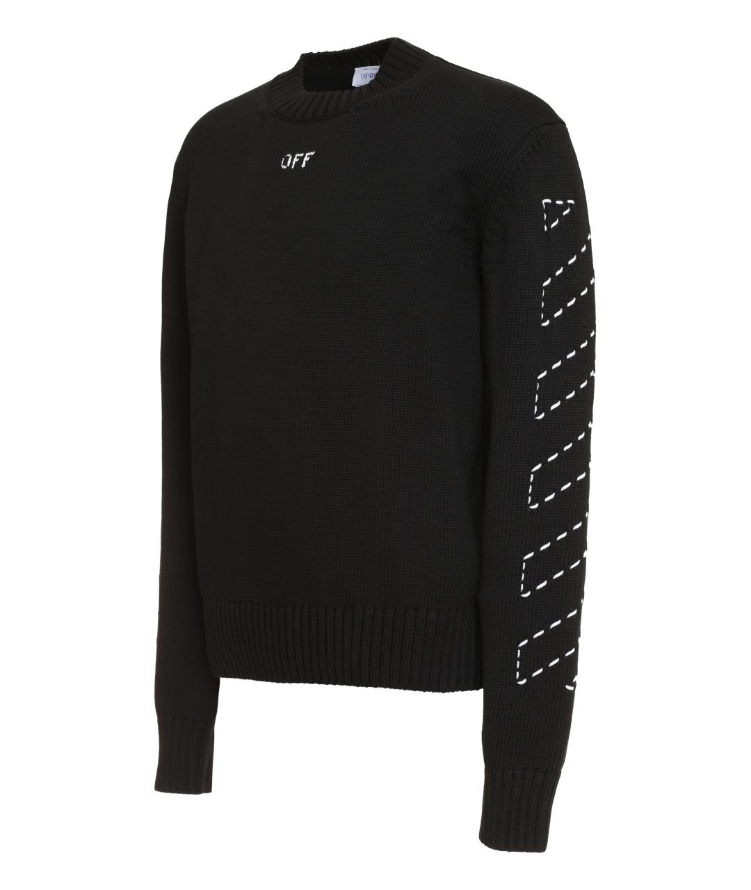 OFF-WHITE Черный хлопковый джемпер / свитер, фото 3