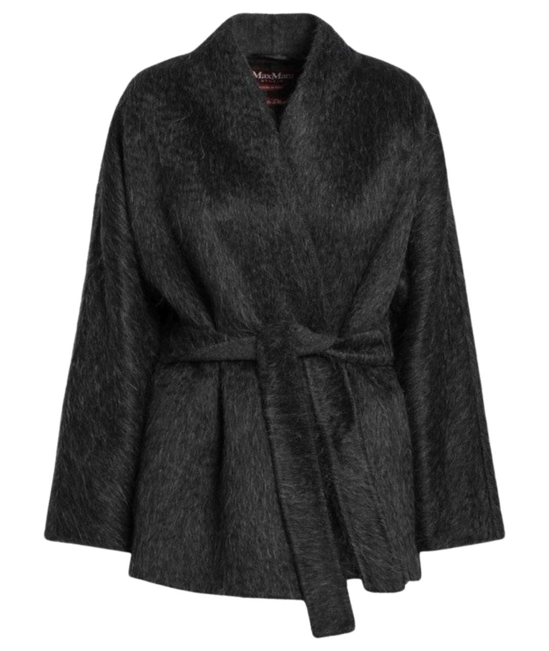MAX MARA STUDIO Антрацитовое шерстяное пальто, фото 1