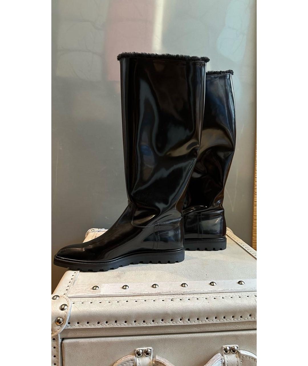BALLY Черные сапоги из лакированной кожи, фото 8
